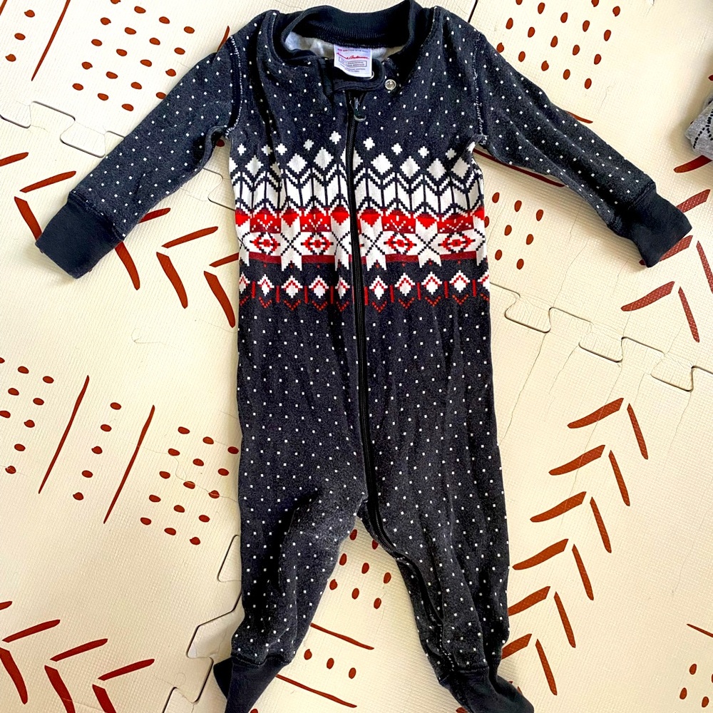 Hanna Anderson Fair Isle onesie pajama sz 6m baby